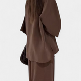 Eli Conjunto Oversize Top V Cuello Pantalón Luxe Exclusiva