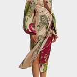 Fana Vestido Cruzado Floral Con Lazo Cintura Exclusivo