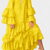 Eliselle Vestido Maxi Asimétrico Exclusivo Plisados