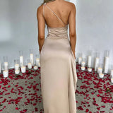 Emberly Vestido Maxi Tejido Elástico Abertura Alta Elegante