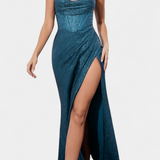 Armoni Vestido Sirena Con Corpiño Espagueti Satén Exclusivo