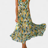 Vestido Midi De Impresión Vibrante Colección Exclusiva