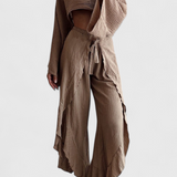 Elsie Conjunto Fluido Kimono Y Pantalón Cruzado Limitada