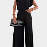 Liora Conjunto Minimalismo Exclusivo Top Pantalón Plisado