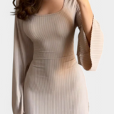 Livia Vestido Punto Suave Con Cintura Midi Colección