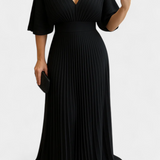 Odele Vestido Plisado Fluido con Espalda Abierta Elegante