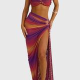 Estela Conjunto De Falda Chiffon Plisado Exclusiva