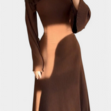 Livia Vestido Punto Suave Con Cintura Midi Colección