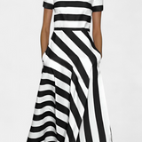 Lustra Vestido Maxi Rayas Corte Fluido Elástico Exclusivo