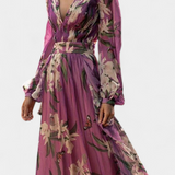 Roselle Vestido Floral de Malla con Escote en V Exclusiva