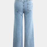 Evelyn Jeans Rectos Rasgados Con Rhinestones Colección