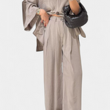 Eli Conjunto Oversize Top V Cuello Pantalón Luxe Exclusiva