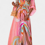 Joelle Vestido Maxi Arcoíris Manga Murciélago Privado