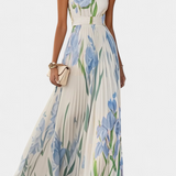 Calanthe Vestido de Chifón Plisado Floral Exclusivo