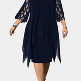 Yana Vestido Exclusivo Talla Grande con Mangas de Encaje