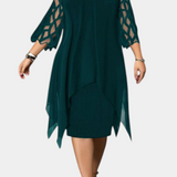 Yana Vestido Exclusivo Talla Grande con Mangas de Encaje