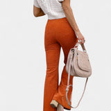 Clara Pantalón Terciopelo Pierna Ancha Cintura Exclusiva
