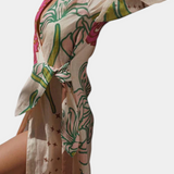 Fana Vestido Cruzado Floral Con Lazo Cintura Exclusivo