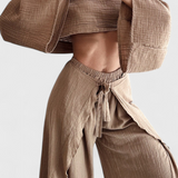 Elsie Conjunto Fluido Kimono Y Pantalón Cruzado Limitada