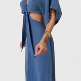 Myra Vestido Fluido Colección Lazo Frontal Exclusivo