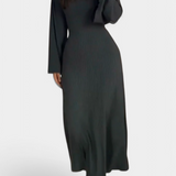 Livia Vestido Punto Suave Con Cintura Midi Colección