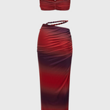 Estela Conjunto De Falda Chiffon Plisado Exclusiva