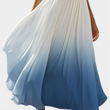 Starla Vestido Maxi Halter Plisado Perlas Colección