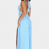 Latisha Vestido Halter Con Gran Abertura Colección Lujo