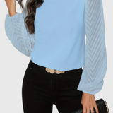 Zaraa Blusa Elegante Manga Transparente Seda Privilegio