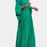 Anelia Vestido Maxi Geométrico Tejido Premium Exclusivo