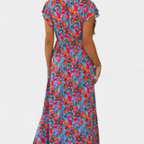 Ximena Vestido Cruzado Largo Estampado Floral Exclusivo