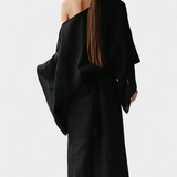 Kamilia Vestido Kimono Lino Y Algodón Cinturón Exclusivo