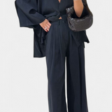 Eli Conjunto Oversize Top V Cuello Pantalón Luxe Exclusiva