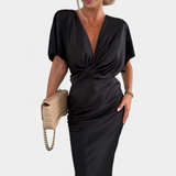 Emryn Vestido Suave Nudo Cruzado Colección Exclusiva