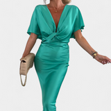 Emryn Vestido Suave Nudo Cruzado Colección Exclusiva