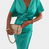 Emryn Vestido Suave Nudo Cruzado Colección Exclusiva