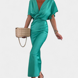 Emryn Vestido Suave Nudo Cruzado Colección Exclusiva