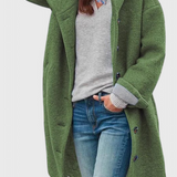 Penélope Abrigo Invierno Capucha Tejido Grueso Exclusiva