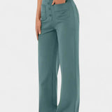 Nova Pantalón Recto Cintura Alta Elástico Transpirable Luxe