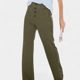 Nova Pantalón Recto Cintura Alta Elástico Transpirable Luxe