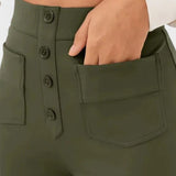 Nova Pantalón Recto Cintura Alta Elástico Transpirable Luxe