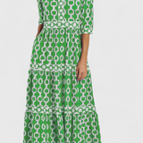 Casilda Vestido Midi Estampado De Cadenas Exclusivo