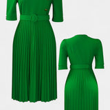 Zandie Vestido Pliegues Colección Botones Decorativos Elite