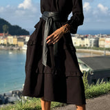 Jada Vestido Sudadera Volantes Exclusiva Casual-Chic
