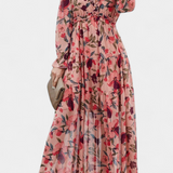 Keti Vestido Maxi Colección Floral Mangas Largas Exclusivas