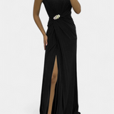 Shiloh Vestido Maxi Plisado Seda Exclusivo Abertura