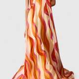 Remi Vestido Maxi Halter Tejido Ligero Estampado Exclusivo