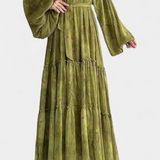 Tavira Vestido Floral de Manga Larga con Cinturón Exclusivo