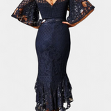 Veronika Vestido Midi De Encaje Con Escote Corazón Premium