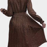 Evabeth Vestido Midi Plisado Leopardo Edicion Limitada